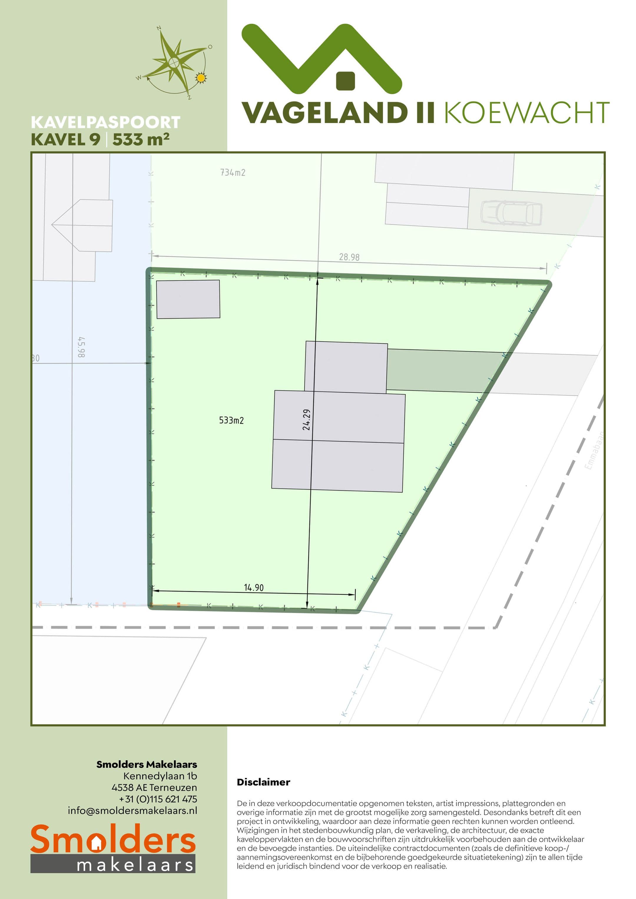 Kluswoning Vrije kavel (aan Emmabaan) (Bouwnr. nr. 9) in Koewacht, huidige staat
