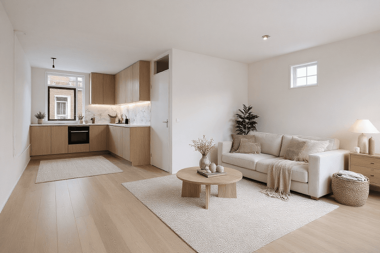 Kluswoning Wethouder In 't Veldstraat 35 in Amsterdam, impressie na renovatie