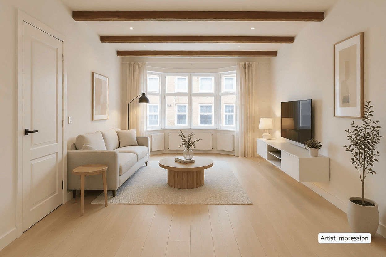 Kluswoning Biesboschstraat 81-2 in Amsterdam, impressie na renovatie