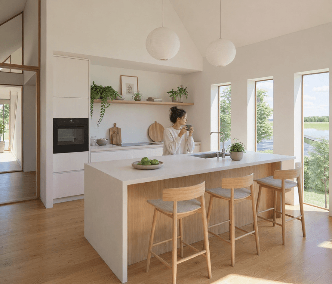 Kluswoning Walingsdijk 97-A in Ursem (Gem. Koggenland), impressie na renovatie