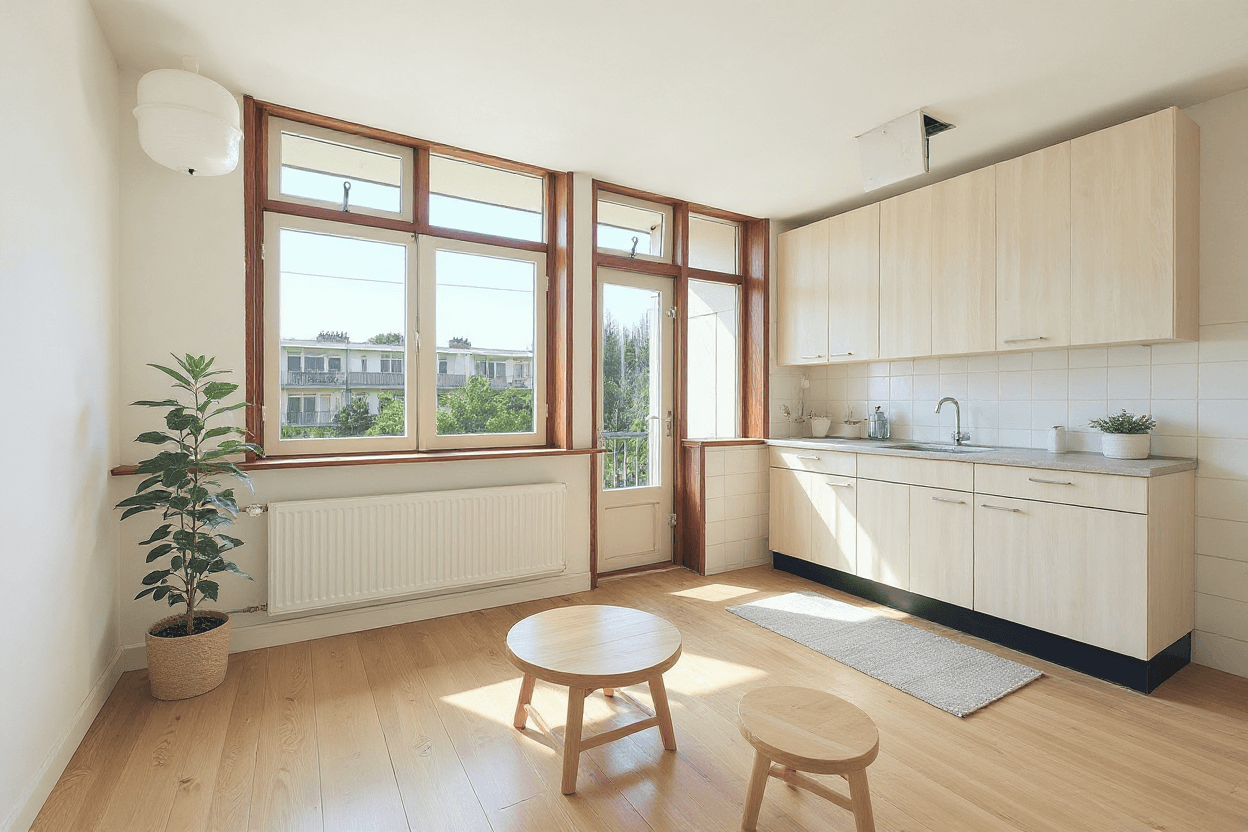 Kluswoning Chasséstraat 71-2 in Amsterdam, impressie na renovatie