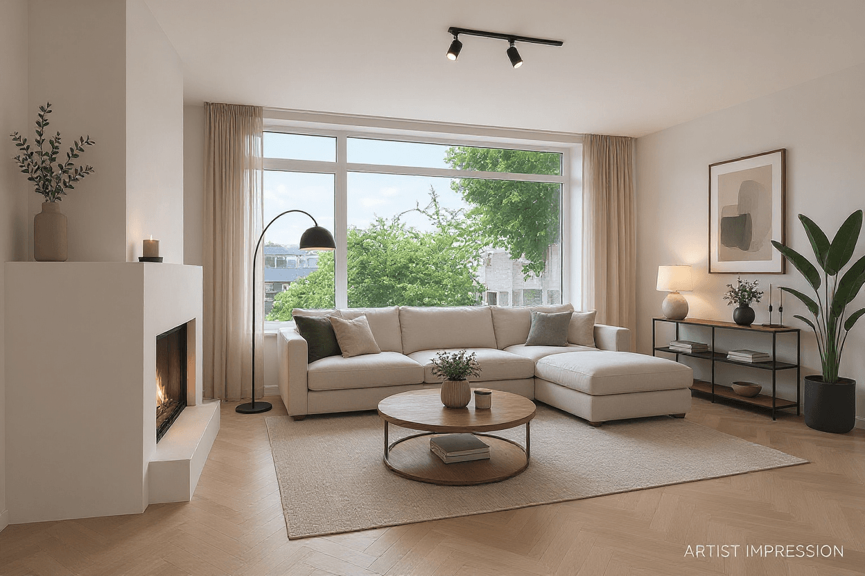Kluswoning Vuurpijlstraat 26-B in Rotterdam, impressie na renovatie